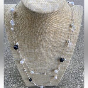 Premier Designs Beaded & Faux Pearl 26” Necklace Fashion Jewelry